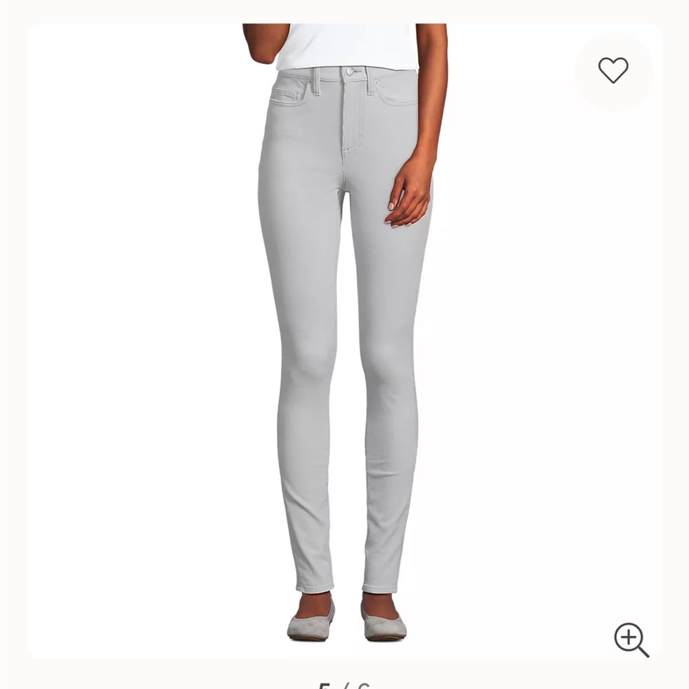 Lands’ End Women’s Skinny Jeans Light Gray corduroy Denim Size 8 NWOT